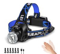 FWoche Linterna Frontal LED recargable, Alta Potencia 600 lúmenes con sensor, 3 modos de luz y ajuste de 90°, IPX6, resistente al agua, ideal para pesca, camping y Bicicleta