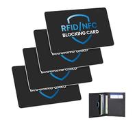 FWORUAIS Paquete de 4 tarjetas de bloqueo RFID, protector de tarjeta de crédito de débito, bloqueador NFC sin contacto antirrobo, protección completa de la cartera