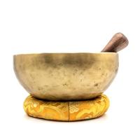 Fwosi Cuenco para cantar - Accesorios de meditación musical hechos a mano en Nepal - Juego de cuencos de sonido con mazo, delantero, cojín - Instrumentos para yoga, sonido, energía y curación de