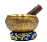 Fwosi Cuencos tibetanos para cantar - Juego de meditación con sonido de grabado de mantra con mazo, delantero, cojín, instrumentos para yoga, energía, curación de chakras, campana de atención plena