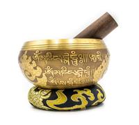 Fwosi Tazones tibetanos para cantar - Buda con sonido de ojo de Buda juego de meditación con mazo, delantero, cojín, instrumentos para yoga, energía, curación de chakras, campana de atención plena