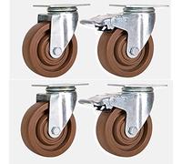 FWPGFVY Ruedas de Nailon Resistentes de 75 mm, 100 mm, 125 mm, Capacidad de Carga de 400 kg a 480 kg, Ruedas giratorias industriales de Transporte con Freno, Ruedas silenciosas para carrit