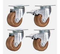 FWPGFVY Ruedas de Nailon Resistentes de 75 mm, 100 mm y 125 mm, con Capacidad de Carga de 400 kg a 480 kg. Ruedas giratorias industriales con Freno, silenciosas, para Muebles, carros y hor