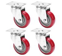 FWPGFVY Ruedas de Transporte de Alta Resistencia 4 Ruedas universales de Poliuretano con Frenos Capacidad de Carga de 500 kg Rotación de 360° Diámetro de 100 mm Ideal para Mover Muebles y