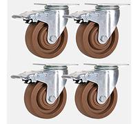 FWPGFVY Ruedas industriales de Nailon de Alta Resistencia, 75 mm, 100 mm, 125 mm, Capacidad de Carga de 400 kg a 480 kg, Ruedas giratorias silenciosas con Freno para Muebles, carritos y ho