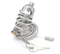 FWTDPNDQ Cinturón de castidad Anillos para el pene masculino Anillos para el pene de silicona extrema Jaula de castidad de acero inoxidable extremo Cinturón de castidad Jaula para el pene para