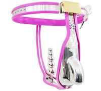 FWTDPNDQ Cinturón de castidad Jaula de castidad de acero inoxidable para hombres con tapón anal extraíble Bragas de castidad de metal Juguete sexual Jaula para pene Fetiche Esclavos