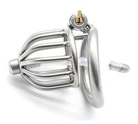 FWTDPNDQ Jaula de castidad Jaula de pene de acero inoxidable para hombres con catéter Dilatador Cinturón de castidad 3 tamaños diferentes Anillos para el pene Fetiche Castidad