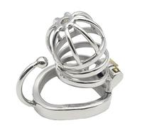 FWTDPNDQ Jaula de castidad para hombres con jaula para dispositivo de anillo para el pene con arco de base con cerradura incorporada, longitud de la jaula para el pene 45 mm