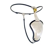 FWTDPNDQ Pantalones de castidad de metal Cinturón de castidad para hombres PenisBDSM Cinturón de castidad de juguete Jaula para pene Plug anal Cinturón de castidad Descarrilamiento Prevenir