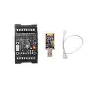 FX1N-14MT Placa de Control Industrial PLC+Estuche+Cable USB-TTL MóDulo PLC Entrada/Salida AnalóGica con Riel de GuíA