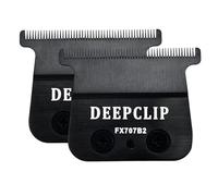FX707B2 - Cuchillas de repuesto para hombres, hoja en T de dientes profundos compatible con DLC 2.0 BaBylissPRO recortadoras de pelo FX787 y LoPROFX FX726, negro, paquete de 2