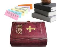 FxaumsGxuk Caja de versículos de la Biblia con 150 tarjetas bíblicas, caja de versículo bíblico hecha a mano de madera, cajas para tarjetas bíblicas, cajas para escritorio, mesita de noche, hermana