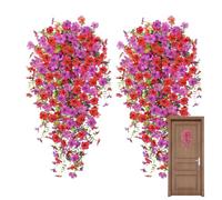 FxaumsGxuk Flores Falsas De Exterior | Centros De Mesa Seda Sintética Realistas,Juego De 2 Flores Artificiales para Macetas Exterior - para Cumpleaños Patio Pared Ventana Dormitorio Baño Granja