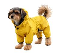 FxaumsGxuk Impermeable para perro, impermeable, ajustable, ligera, color amarillo, capucha para cachorros, raza media, lluvia, Navidad, Halloween, nieve, caminar, caza, Acción de Gracias al aire libre