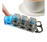 FxaumsGxuk Juguete para Aliviar El Estrés del Teclado, 7,5×2×3cm 4 Botones Teclado Fidget Toy, Juguete Antiestrés con Teclados Clics, Realista Transparente con Luces Coloridas Y