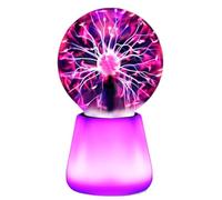 FxaumsGxuk Lámpara de mesa para dormitorio, iluminación sensible al tacto alimentada por USB, decoración de fiesta, lámpara LED de bola de plasma de 7 colores, globo de iluminación táctil interactiva