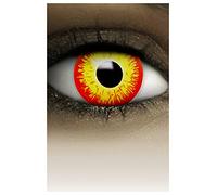 FXCONTACTS Lentes de contacto de colores para disfraces de Halloween y carnaval 2 uds 1 par lentes suaves desechables sin graduación - HORROR CLOWN AMARILLO ROJO