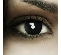 FXCONTACTS Lentillas de contacto "Frozen Shadow" negras con tatuajes de Halloween, 1 par, sin receta