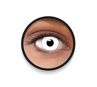 FXEYEZ Lentes de contacto ZOMBIE de Halloween de color, lentilla de motivo blanco, 1 par, un solo uso sin receta