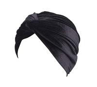 Fxhixiy Turbante de terciopelo elástico para mujer, turbante para quimioterapia contra el cáncer, Negro, talla única