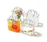 Fxiaobin Bolsos para Bebidas Alcohólicas con Pajita Vaso para Celebraciones para Cócteles Jugos Té Postres y Arreglos Florales,4pcs