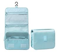 Fxkoolr Neceser colgante de viaje, organizador de maquillaje, bolsa de cosméticos impermeable, bolsa de maquillaje de viaje para accesorios de aseo, Azul Nilo, 1 Pieza, Colgar y asa