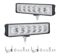 Fxlpower 2 Focos de Trabajo LED 18W 12V 24V, 14.5cm Faros Auxiliares Haz Combinado (Spot y Flood), Faro de Marcha Atrás Impermeable IP67 para Tractor, SUV Todoterreno, Camión, Excavadora