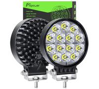 Fxlpower 2 Pcs Faro de trabajo led de Coche 12V, 4.3 pulgadas 42W Foco de luz concentrada 2800lm 6000K IP67 Impermeable Off-road Foco para Pickups Tractors Excavators Camión Barco SUV