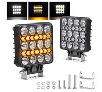 Fxlpower 2 Pcs Foco de trabajo led de Coche 12V, 4 pulgadas 48W Naranja Blanca Foco de luz concentrada 6000K/3000K IP67 Impermeable Off-road Foco para Pickups Tractors Excavators Camión Barco SUV