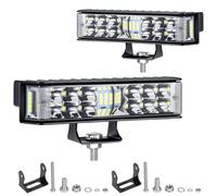 Fxlpower 2PCS Foco LED de Marcha Atrás 102W con Reflector Lateral 9-80V, IP65 Foco LED para Vehículos Industriales, Maquinaria Agrícola, Todoterrenos, Camiones, Tractores, 4x4, ATV