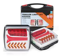 Fxlpower Juego de Luz Trasera Ámbar para Remolque Magnético 12V Universales Piloto trasero de 4 Funciones con Enchufe de 7 Pines Luz de Freno Impermeable para Camión Caravana Furgoneta Tractor
