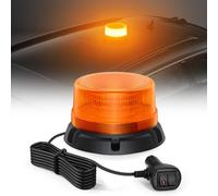 Fxlpower Rotativo LED y Amarilla de 90 LED con imán - Luz de Advertencia de 12 V/24 V, Cable de 2,8 m, Resistente al Agua IP65, 2 Modos para Camiones, Maquinaria de Construcción y Agricultura