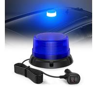 Fxlpower Rotativo LED y Azul de 90 LED con imán - Luz de Advertencia de 12V 24V, Cable de 2,8 m, Resistente al Agua IP65, 2 Modos para Camiones, Maquinaria de Construcción y Agricultura