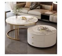 FXLUHAY Juego de 2 mesas de Centro apilables con Amplio Espacio de Almacenamiento y fácil Mantenimiento. Ideales for Sala de Estar, Dormitorio, Oficina, balcón o apartamento.(Motley,T)