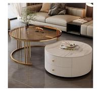 FXLUHAY Juego de 2 mesas de Centro apilables con Amplio Espacio de Almacenamiento y fácil Mantenimiento. Ideales for Sala de Estar, Dormitorio, Oficina, balcón o apartamento.(Motley,S)