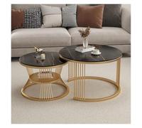 FXLUHAY Juego de 2 mesas de Centro Redondas apilables, Ideales for la decoración del hogar, la Oficina, el salón, el Dormitorio o la Entrada. Medidas: 60 cm x 45 cm.(E)