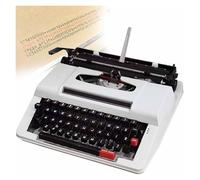 FXLUHAY Máquina de Escribir Manual Estilo Retro Tradicional, máquina de Escribir Tradicional procesador de Textos clásico, Perfecto for Escribir novelas en Cualquier Lugar(White,Blackkeyboard)