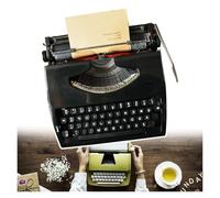 FXLUHAY Máquina de Escribir Manual portátil Tradicional, clásico Retro Antiguo for escritores, sin Fuente de alimentación, se Puede Utilizar for decoración del hogar, cafetería y Bar(Black)