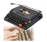 FXLUHAY Máquina de Escribir Vintage Creativa, máquina de Escribir mecánica Retro portátil, Manual Antiguo Incluido Cinta roja Negra de Doble Carrete, con Estuche(Black)