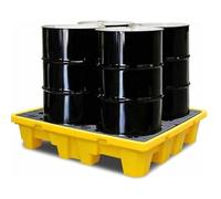 FXLUHAY Plataforma Modular de contención de derrames con Salida de Drenaje, Bandeja antiderrames apilable for Cubos de Pintura y Uso Industrial(66x66x15cm)