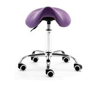 FXLUHAY Poltrona da Dentista Sgabello Medico, Sgabello a Sella Sedia con ruote Sgabello a Sella in Pelle idraulica Sedia a rotelle Comoda Alta for clinica Dentista(Purple)
