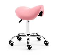FXLUHAY Silla de Dentista Taburete médico, Taburete hidráulico con Ruedas, cómoda Silla con Ruedas for clínicas, spas, Salones de Masaje, Altura Ajustable de 19 a 23 Pulgadas(Pink)