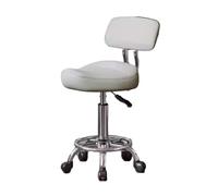 FXLUHAY Silla de Montar con Respaldo, Base de Metal Resistente con reposapiés, Silla ergonómica giratoria de 360°, Asiento for salón de Belleza, masajes, clínica Dental, Oficina en casa.(Color 3)