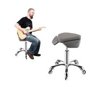 FXLUHAY Silla de Montar, Taburete de elevación hidráulica, Silla de Oficina ergonómica Profesional for clínica Dental, Laboratorio, peluquería, Elegante Silla de salón de estética.(Dark Gray)