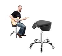 FXLUHAY Silla de Montar, Taburete elevable, Silla de Oficina Profesional for clínica Dental, Laboratorio, peluquería, Elegante Silla de salón de estética.(Black)