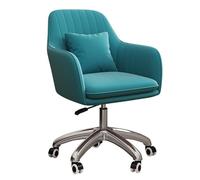 FXLUHAY Silla de Oficina de Terciopelo con Respaldo Medio, Silla de Escritorio giratoria Ajustable con Soporte Lumbar for el hogar, Dormitorio y tocador Elegante