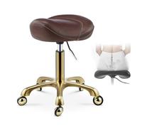 FXLUHAY Silla giratoria for Uso médico y de salón, Silla de Oficina con diseño de Silla de Montar Profesional for odontología, peluquería y estética.(Brown)