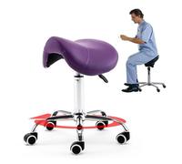 FXLUHAY Silla giratoria Profesional for odontología, Taburete con Ruedas de 47 a 60 cm, Silla elevadora Resistente for estética y consultorio.(Purple)