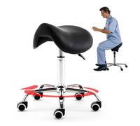 FXLUHAY Silla giratoria Profesional for odontología, Taburete con Ruedas de 47 a 60 cm, Silla elevadora Resistente for estética y consultorio.(Black)